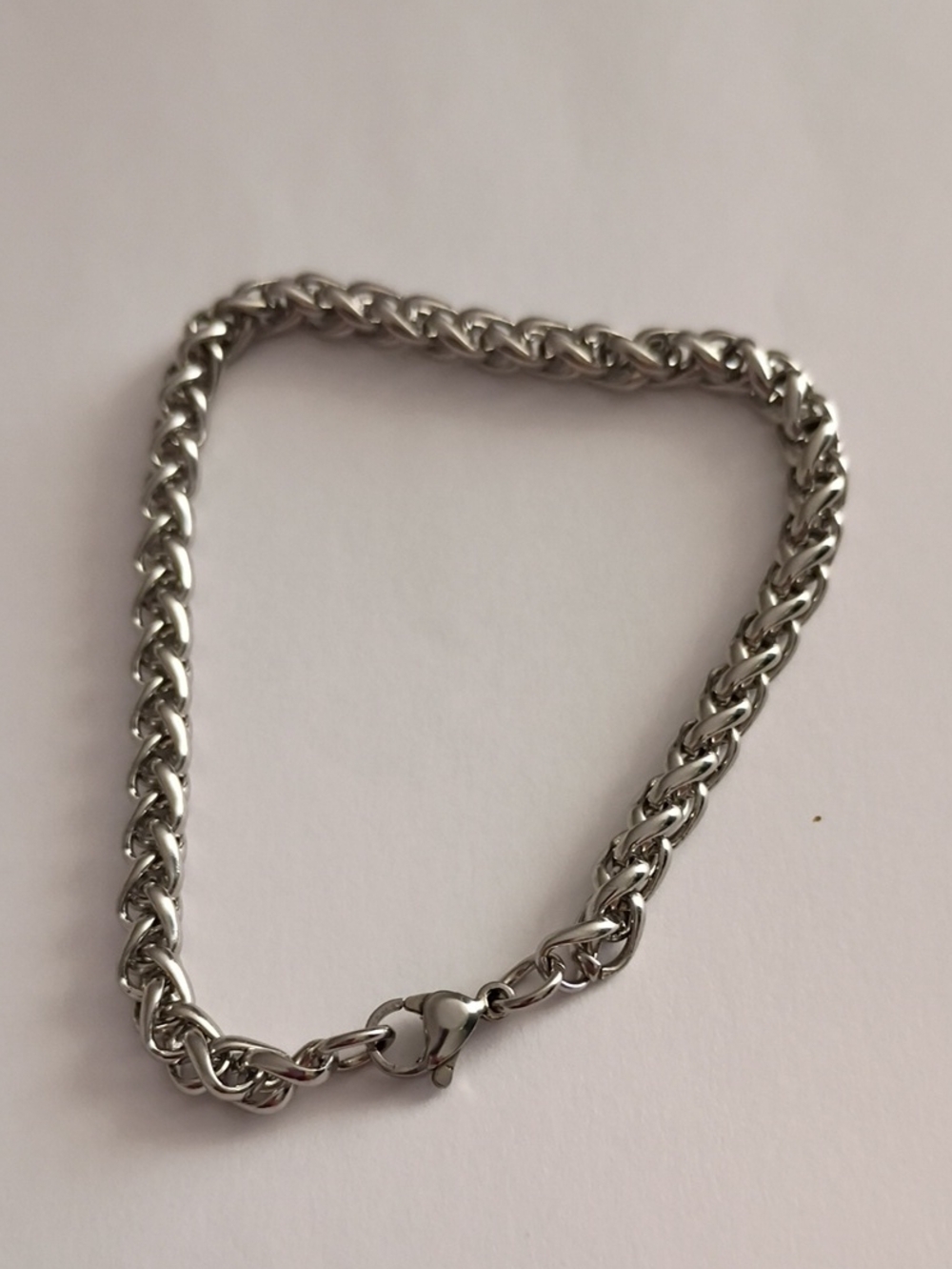 Polished Silver-Tone Men's Link Bracelet with Lobster Clasp